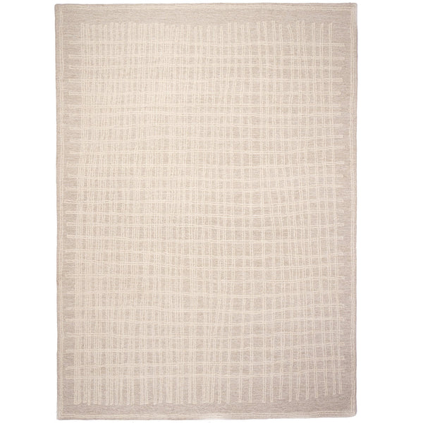 Capel Rugs Lineas Hand-tufted Area Rug - Contemporary Geometric Design In Natural Undyed Wool For Any Room Vellum, Tan 100% Wool 3043rs03060506670