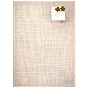Capel Rugs Lineas Hand-tufted Area Rug - Contemporary Geometric Design In Natural Undyed Wool For Any Room Vellum, Tan 100% Wool 3043rs03060506670
