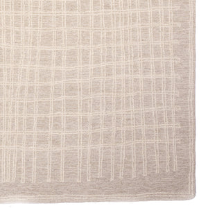 Capel Rugs Lineas Hand-tufted Area Rug - Contemporary Geometric Design In Natural Undyed Wool For Any Room Vellum, Tan 100% Wool 3043rs03060506670
