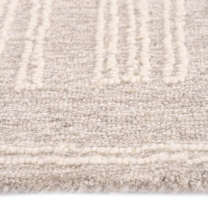 Capel Rugs Lineas Hand-tufted Area Rug - Contemporary Geometric Design In Natural Undyed Wool For Any Room Vellum, Tan 100% Wool 3043rs03060506670
