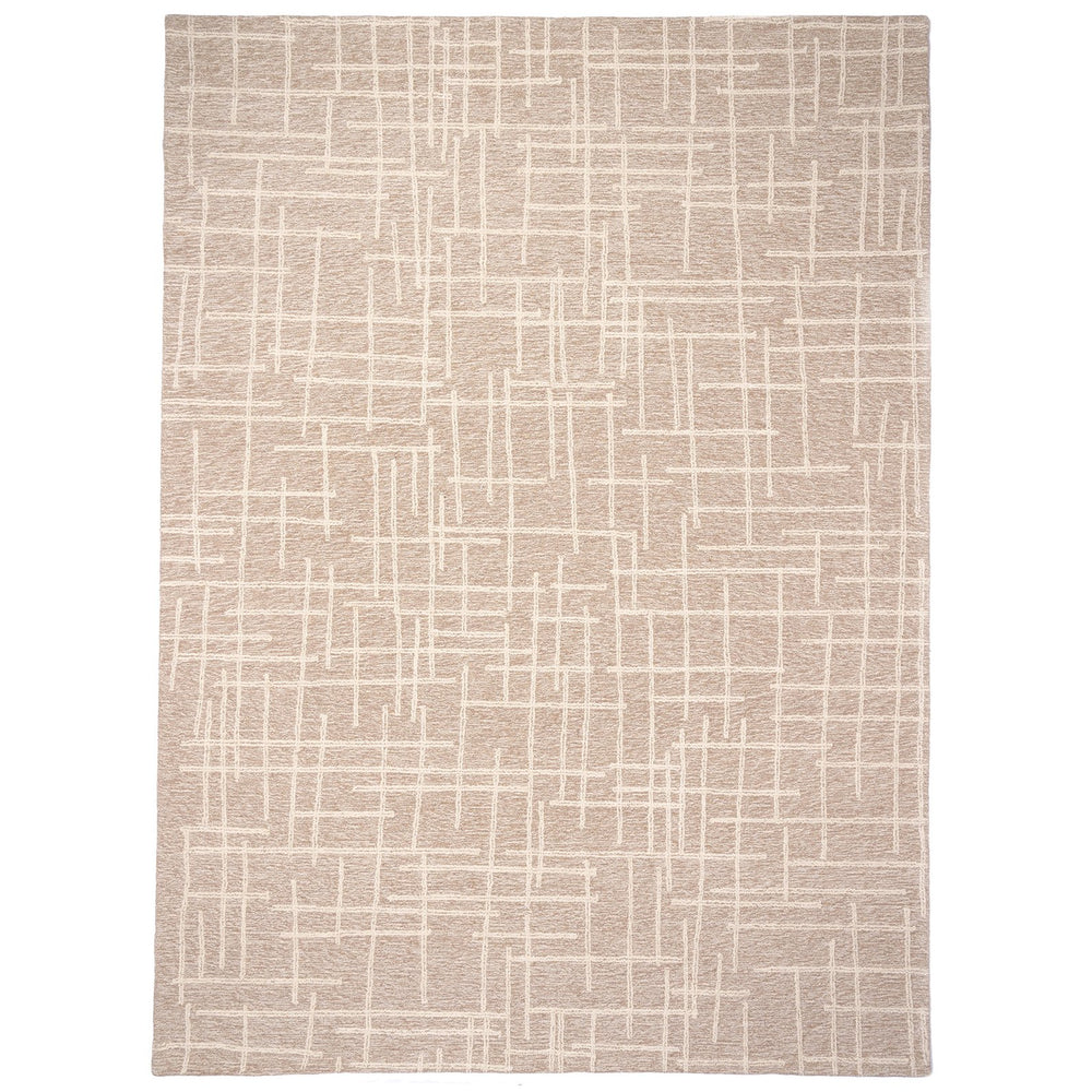 Capel Rugs Lineas Hand-tufted Area Rug - Contemporary Geometric Design In Natural Undyed Wool For Any Room Canvas, Ivory 100% Wool 3043rs03060506700