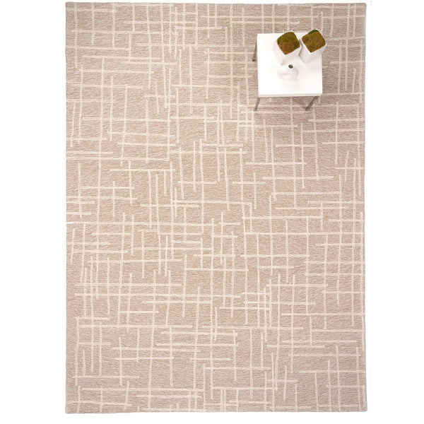 Capel Rugs Lineas Hand-tufted Area Rug - Contemporary Geometric Design In Natural Undyed Wool For Any Room Canvas, Ivory 100% Wool 3043rs03060506700