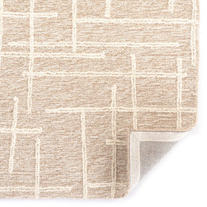 Capel Rugs Lineas Hand-tufted Area Rug - Contemporary Geometric Design In Natural Undyed Wool For Any Room Canvas, Ivory 100% Wool 3043rs03060506700