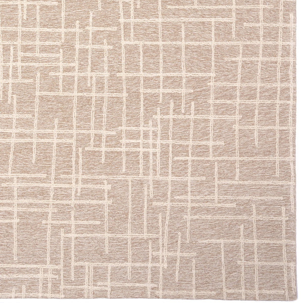 Capel Rugs Lineas Hand-tufted Area Rug - Contemporary Geometric Design In Natural Undyed Wool For Any Room Canvas, Ivory 100% Wool 3043rs03060506700