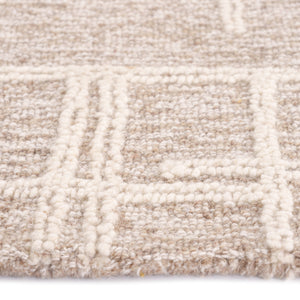 Capel Rugs Lineas Hand-tufted Area Rug - Contemporary Geometric Design In Natural Undyed Wool For Any Room Canvas, Ivory 100% Wool 3043rs03060506700