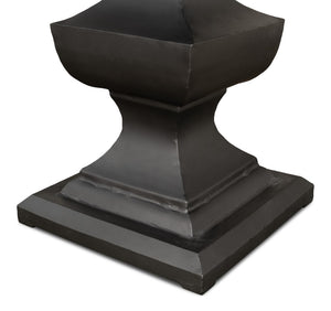 Sarreid Haviland Dining Table - Elegant Banswara White Marble With Striking Gunmetal Metal Finish Black  30430