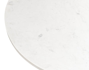 Sarreid Haviland Dining Table - Elegant Banswara White Marble With Striking Gunmetal Metal Finish Black  30430