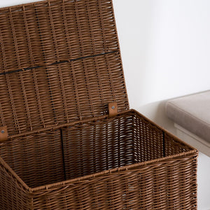 English Elm Martha Woven Resin Wicker Laundry Hamper Breathable Espresso Bedroom Storage B093P427753