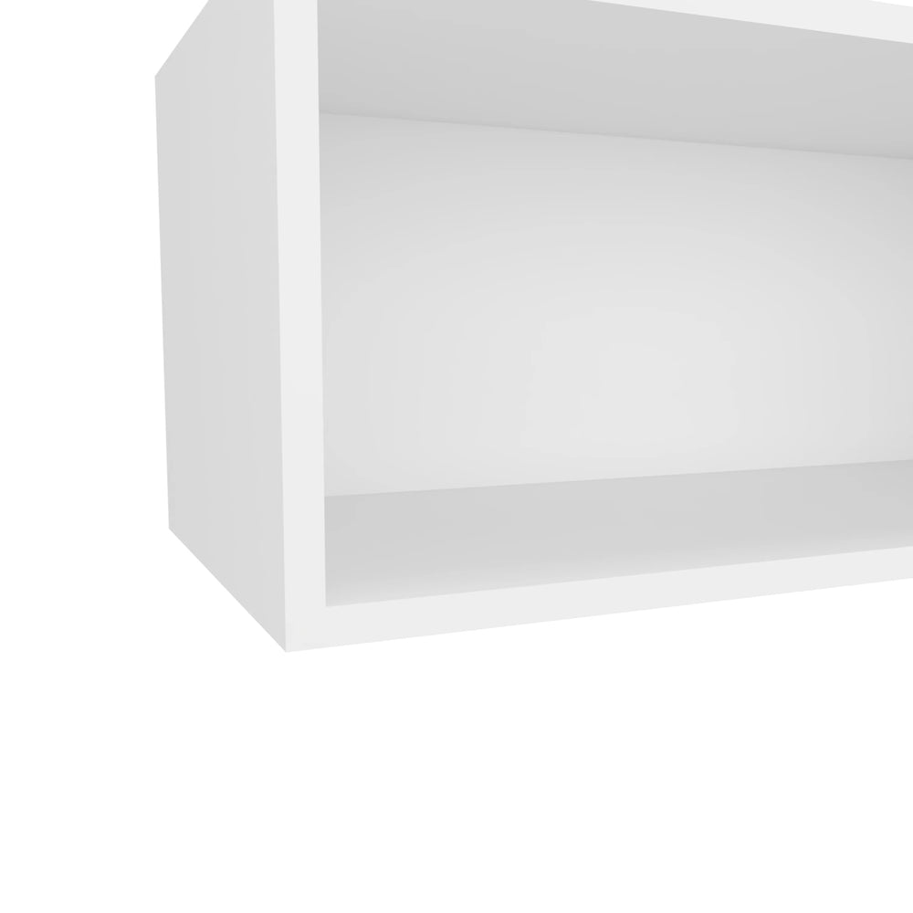 English Elm White White Rock Wall Cabinet with Open Storage, 30" Wide Melamine Scratch-Resistant Kitchen Organizer B062P323560