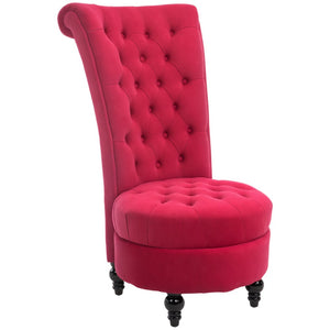English Elm Chair Velvet Tufted High Back Armless Accent Retro Sculptural Living Room Seat T3971P383680
