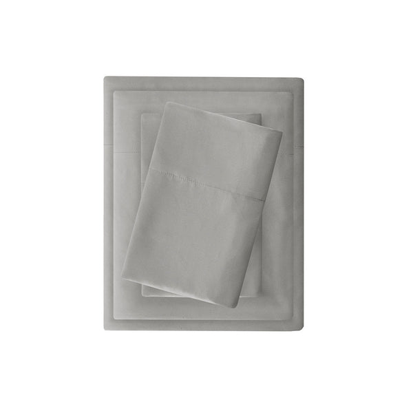 JLA Home Madison Park - Luxurious Brushed Microfiber Sheet Set with Deep Pockets, Moisture-Wicking, OEKO‑TEX Certified Comfort Grey MP20-2383