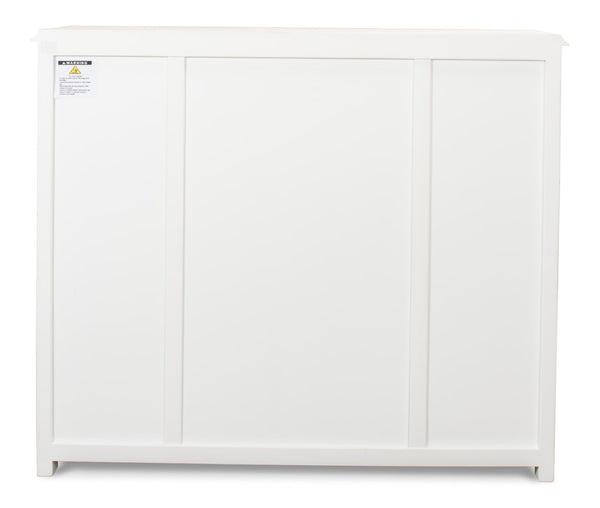 Sarreid White Swan Tall Sideboard With Handturned Iron Knobs - Reclaimed Pine, Chic Whitewashed Finish White  30462