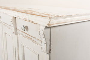 Sarreid White Swan Tall Sideboard With Handturned Iron Knobs - Reclaimed Pine, Chic Whitewashed Finish White  30462