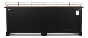 Sarreid Covent Gardens Sideboard - Elegant Old Stain Wood Finish With Faux Keyhole Escutcheon Design Brown  30467