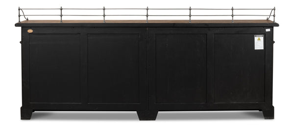 Sarreid Covent Gardens Sideboard - Elegant Old Stain Wood Finish With Faux Keyhole Escutcheon Design Brown  30467