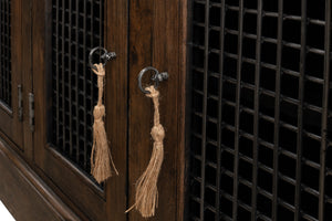 Sarreid Covent Gardens Sideboard - Elegant Old Stain Wood Finish With Faux Keyhole Escutcheon Design Brown  30467