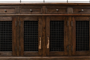 Sarreid Covent Gardens Sideboard - Elegant Old Stain Wood Finish With Faux Keyhole Escutcheon Design Brown  30467