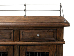 Sarreid Covent Gardens Sideboard - Elegant Old Stain Wood Finish With Faux Keyhole Escutcheon Design Brown  30467