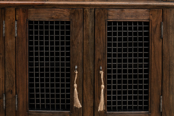 Sarreid Covent Gardens Sideboard - Elegant Old Stain Wood Finish With Faux Keyhole Escutcheon Design Brown  30467
