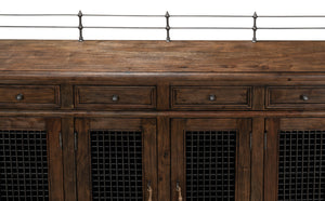 Sarreid Covent Gardens Sideboard - Elegant Old Stain Wood Finish With Faux Keyhole Escutcheon Design Brown  30467