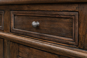 Sarreid Covent Gardens Sideboard - Elegant Old Stain Wood Finish With Faux Keyhole Escutcheon Design Brown  30467