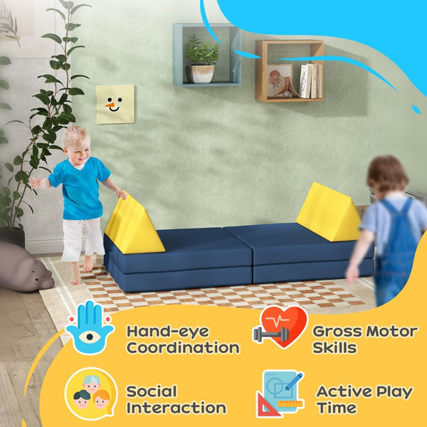 English Elm Qaba 12 Piece Modular Foam Toddler Play Sofa Set for Creative Playroom Fun W2225P249709