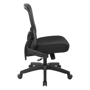 OSP Home Furnishings Deluxe Ergonomic Mesh Office Chair with Memory Foam Seat and Four Way Adjustable Arms 529R-3R2N1F2