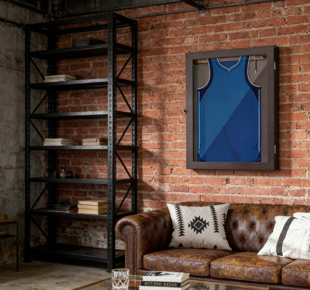 English Elm Convenient Sports Jersey Shadow Box Cherry Mdf Frame Uv Acrylic Wall Display Case T3971P430570