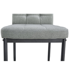 English Elm Linen Tufted Dining Chairs Set of 4 — Upholstered Padded Seats, Metal Legs, 330lb Capacity, Gray Elegance N752P190530G