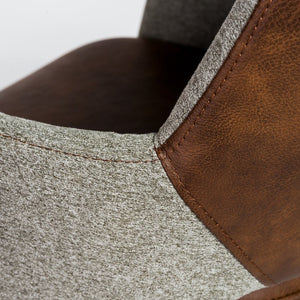EuroStyle Desi Two-Tone Fabric Leatherette Task Chair with Swivel Tilt and Steel Base Dark Brown 30481LTBRN