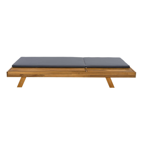 English Elm Christopher Knight Home® - Lounge Chaise Set – Stylish Acacia Wood With Dark Grey Water-Resistant Cushions For Outdoor Comfort N770P253442T_N770P253018G