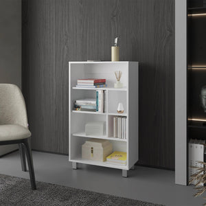 English Elm White Bookcase With Six Shelves – Modern, Compact Design For Stylish Storage In Any Room Setting B062P252202-GIGA