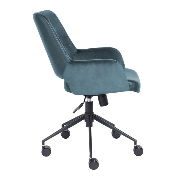 EuroStyle Desi Two-Tone Fabric Leatherette Task Chair with Swivel Tilt and Steel Base Blue 30492BLU