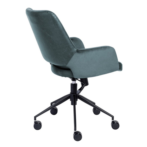 EuroStyle Desi Two-Tone Fabric Leatherette Task Chair with Swivel Tilt and Steel Base Blue 30492BLU