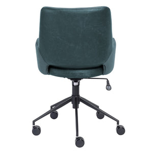 EuroStyle Desi Two-Tone Fabric Leatherette Task Chair with Swivel Tilt and Steel Base Blue 30492BLU
