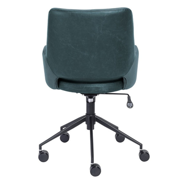 EuroStyle Desi Two-Tone Fabric Leatherette Task Chair with Swivel Tilt and Steel Base Blue 30492BLU