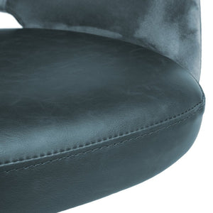 EuroStyle Desi Two-Tone Fabric Leatherette Task Chair with Swivel Tilt and Steel Base Blue 30492BLU