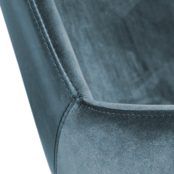 EuroStyle Desi Two-Tone Fabric Leatherette Task Chair with Swivel Tilt and Steel Base Blue 30492BLU