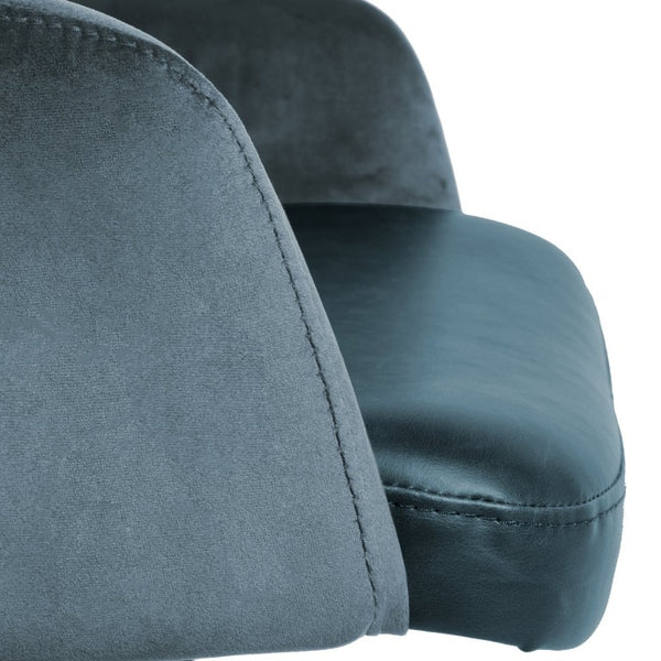 EuroStyle Desi Two-Tone Fabric Leatherette Task Chair with Swivel Tilt and Steel Base Blue 30492BLU