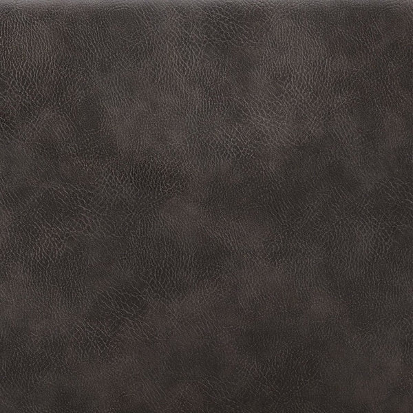 EuroStyle Desi Accent Chair Mixed Texture Leatherette and Fabric with Industrial Steel Base Warm Gray/Charcoal Gray 30494DKGRY