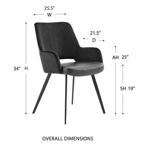 EuroStyle Desi Accent Chair Mixed Texture Leatherette and Fabric with Industrial Steel Base Black 30498BLK