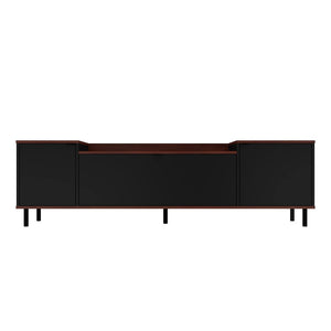 Manhattan Comfort Mosholu Mid-Century Modern TV Stand Black and Nut Brown 304AMC226