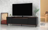 Manhattan Comfort Mosholu Mid-Century Modern TV Stand Black and Nut Brown 304AMC226