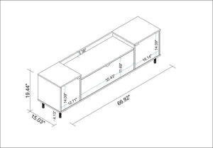 Manhattan Comfort Mosholu Mid-Century Modern TV Stand Black and Nut Brown 304AMC226