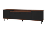 Manhattan Comfort Mosholu Mid-Century Modern TV Stand Black and Nut Brown 304AMC226