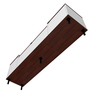 Manhattan Comfort Mosholu Mid-Century Modern TV Stand White and Nut Brown 304AMC227