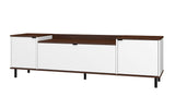 Manhattan Comfort Mosholu Mid-Century Modern TV Stand White and Nut Brown 304AMC227