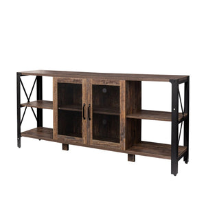 English Elm Tv Stand For Living Room & Bedroom - 80" Industrial Farmhouse Media Console With Open Shelves W331S00123-GIGA