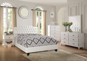 English Elm Modern White Five Drawer Tall Chest Poplar Frame Bedroom Storage Organizer B011P448740