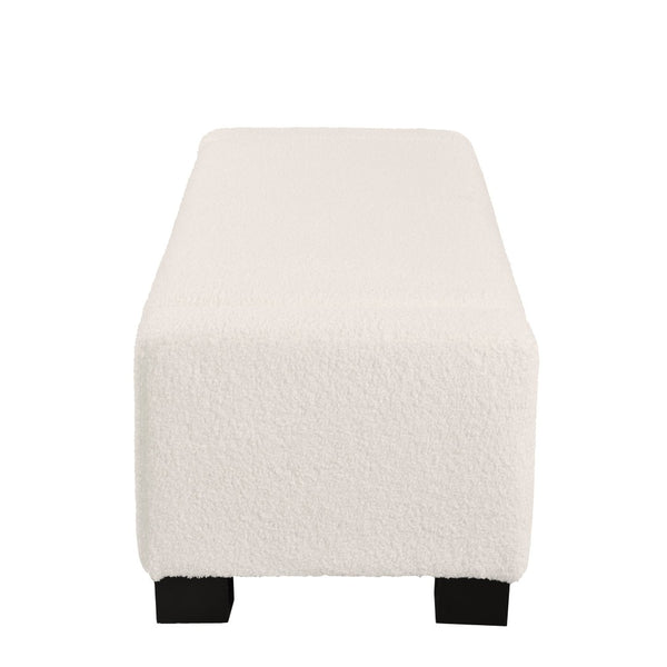 English Elm 50" Upholstered Storage Bench Textured Fabric Hinged Lid Birch Legs Bedroom Entryway N767P397108B